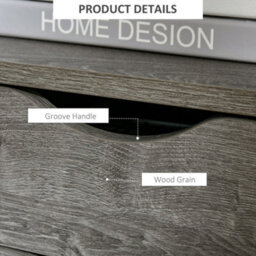 Wyld Haus Sesopa Metal Grey Industrial Slim Bedside Table With 2 Drawers And Open Shelf, L40 X D35 X H49Cm - thumbnail 5