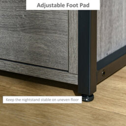 Wyld Haus Sesopa Metal Grey Industrial Slim Bedside Table With 2 Drawers And Open Shelf, L40 X D35 X H49Cm - thumbnail 6