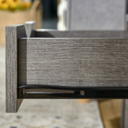 Wyld Haus Sesopa Metal Grey Industrial Slim Bedside Table With 2 Drawers And Open Shelf, L40 X D35 X H49Cm - thumbnail 7