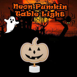 Neon Pumkin Table Light Halloween Decoration 20Cm X 26Cm Orange X 1 - thumbnail 3