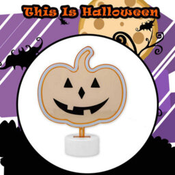 Neon Pumkin Table Light Halloween Decoration 20Cm X 26Cm Orange X 1 - thumbnail 7