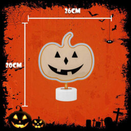 Neon Pumkin Table Light Halloween Decoration 20Cm X 26Cm Orange X 1 - thumbnail 2