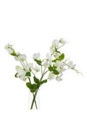 Natural Garden White Sweetpea Stem, Realistic Artificial Flower - thumbnail 3