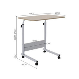 Natural Rolling Desk Laptop Tray Study Writing Desk Overbed Table Height Adjustable Desk - thumbnail 2