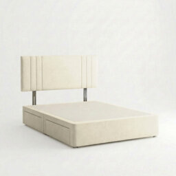 Adore Designs Rio Plush Velvet Divan Bed, Headboard - 3Ft Single - Cream - 0 Drawers - thumbnail 2