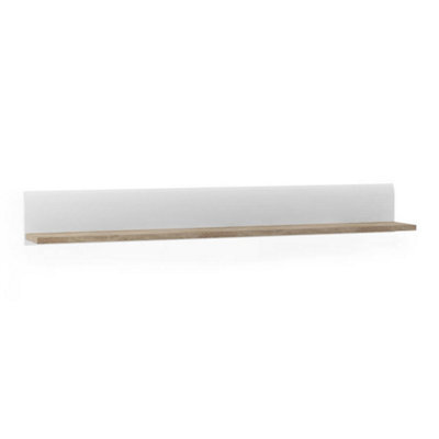Furniture To Go Chelsea Wall Shelf  In White With Oak Trim - image 1