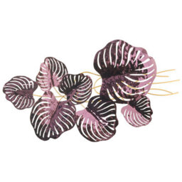 Beliani Wall Decor Leaf Holmium Metal 50 Cm Purple