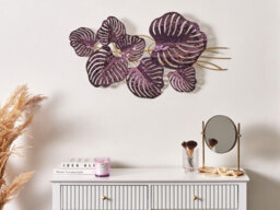 Beliani Wall Decor Leaf Holmium Metal 50 Cm Purple - thumbnail 2