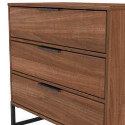 Tamworth 3 Drawer Chest Of Drawers In Noche Walnut (Ready Assembled) - thumbnail 4