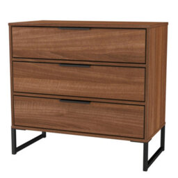 Tamworth 3 Drawer Chest Of Drawers In Noche Walnut (Ready Assembled) - thumbnail 3