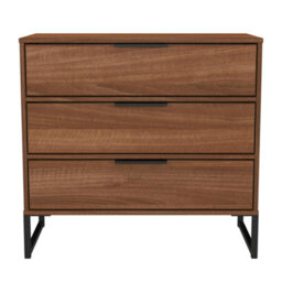 Tamworth 3 Drawer Chest Of Drawers In Noche Walnut (Ready Assembled) - thumbnail 1