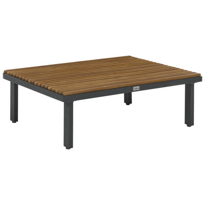 Beliani Garden Coffee Table Fivizzano 70 Cm 90 Cm Acacia Wood Dark Grey - image 1