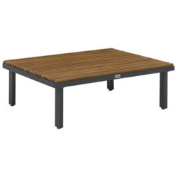 Beliani Garden Coffee Table Fivizzano 70 Cm 90 Cm Acacia Wood Dark Grey - thumbnail 1