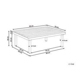Beliani Garden Coffee Table Fivizzano 70 Cm 90 Cm Acacia Wood Dark Grey - thumbnail 3