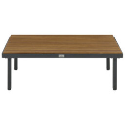 Beliani Garden Coffee Table Fivizzano 70 Cm 90 Cm Acacia Wood Dark Grey - thumbnail 4