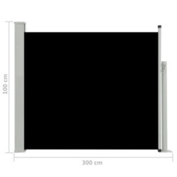 Berkfield Patio Retractable Side Awning 100X300 Cm Black - thumbnail 8