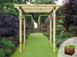 Edecks Village Walkway Wooden Garden Pergola (W 2400mm X D 2400mm) With Concrete In Posts (2.7M)