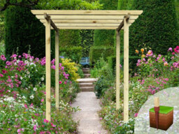 Edecks Village Walkway Wooden Garden Pergola (W 2400mm X D 2400mm) With Concrete In Posts (2.7M) - thumbnail 3