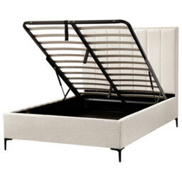 Beliani Ottoman Bed Boucle Sezanne 140 X 200 Cm (Eu Double) Off-White - thumbnail 4