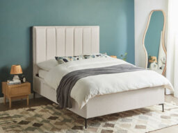 Beliani Ottoman Bed Boucle Sezanne 140 X 200 Cm (Eu Double) Off-White - thumbnail 2