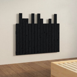 Berkfield Wall Headboard Black 95.5X3X80 Cm Solid Wood Pine - thumbnail 4