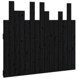 Berkfield Wall Headboard Black 95.5X3X80 Cm Solid Wood Pine - thumbnail 2