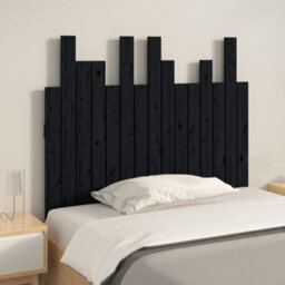 Berkfield Wall Headboard Black 95.5X3X80 Cm Solid Wood Pine - thumbnail 3