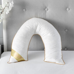V Shape Goose Feather And Down Luxury Pillow 100% Cotton Cover - thumbnail 3