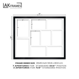 AK Frames 20X16 Purple Modern Multi Photo Frame With Blue Mount - Holds 9 Apertures (2X) 7X5, (7X) 6X4 Photos - thumbnail 4