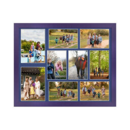 AK Frames 20X16 Purple Modern Multi Photo Frame With Blue Mount - Holds 9 Apertures (2X) 7X5, (7X) 6X4 Photos - thumbnail 1