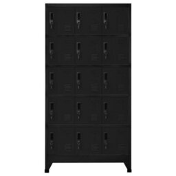 Berkfield Locker Cabinet Black 90X40X180 Cm Steel - thumbnail 2