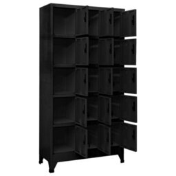 Berkfield Locker Cabinet Black 90X40X180 Cm Steel - thumbnail 3
