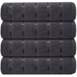 Casabella 4 Pk Bath Sheet Towel Set 80X140 Cm-Luxury 100% Cotton, Highly Absorbent Towel-Extra Large Bath Towels Grey - thumbnail 5