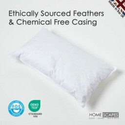 "Homescapes Luxury Duck Feather Cushion Pads Or Inserts 50 X 30 Cm (20 X 12"") Bounce Back Generously Filled Inner Pads, Fillers" - thumbnail 3