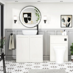 Royal Bathrooms Royal Bathroom Elmore 800mm Classic White Freestanding Countertop Bathroom Vanity Unit 2 Door With Elva Basin - thumbnail 5
