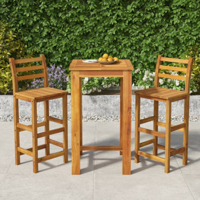 Berkfield 3 Piece Garden Bar Set Solid Wood Acacia - image 1