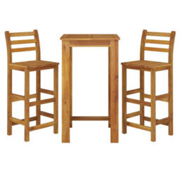 Berkfield 3 Piece Garden Bar Set Solid Wood  Acacia - thumbnail 3
