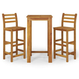 Berkfield 3 Piece Garden Bar Set Solid Wood  Acacia - thumbnail 2