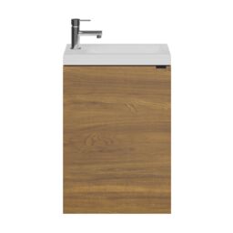 GoodHome Imandra Compact Walnut Effect Single Wall-Mounted Bathroom Cloakroom Unit (H) 550mm (W) 440mm - thumbnail 4