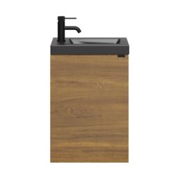GoodHome Imandra Compact Walnut Effect Single Wall-Mounted Bathroom Cloakroom Unit (H) 550mm (W) 440mm - thumbnail 6
