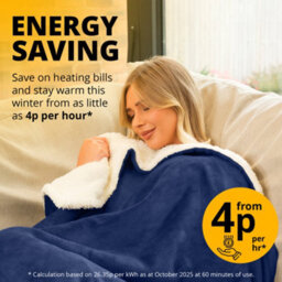Homiu Electric Heated Throw, Energy-Efficient Sherpa & Fleece Blanket, 9 Heat Settings & Timer Auto Shut-Off & Overheat Protection - thumbnail 5