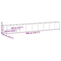 Berkfield Modern Planter Anthracite 360X40X40 Cm Cold-Rolled Steel - thumbnail 9