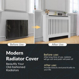 Fativo Vertical Radiator Cover Grill Shelf Cabinet Mdf Wood Modern Traditional Furniture(19D X 78W X 92.2H Cm) - thumbnail 6
