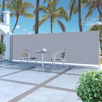 Walplus Retractable Side Awning Garden Sun Shade Canopy Gazebo For Back Door, Porch, Patio 160 X 500 Cm Grey - image 1