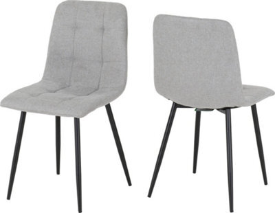 Seconique Fenton Pair Of Chairs Light Grey Fabric Box Of 2 - image 1