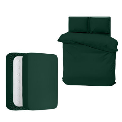 Aspire Homeware Emerald Duvet Cover Set, Soft Microfiber & Reversible, Single (L)200Cm X (W)135Cm