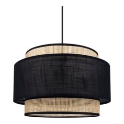 GoodHome Gadwall Black & Natural Round Lamp Shade (D)38Cm - thumbnail 2
