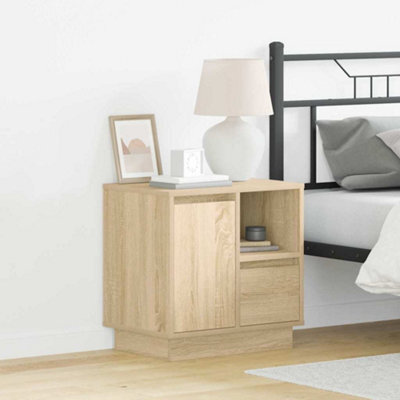 Berkfield Bedside Cabinet With Led Sonoma Oak 50X34,5X50 Cm - image 1