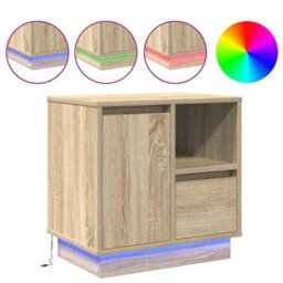 Berkfield Bedside Cabinet With Led Sonoma Oak 50X34,5X50 Cm - thumbnail 4