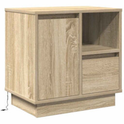 Berkfield Bedside Cabinet With Led Sonoma Oak 50X34,5X50 Cm - thumbnail 2